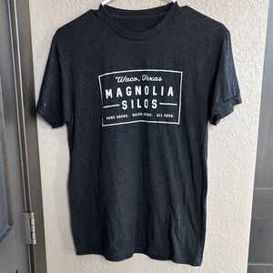 Magnolia Black Graphic Tee with White Magnolia Silos Logo
